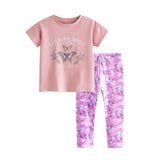 Kids Girls Children‘s Clothing Suits 2024 Summer 100% Combed Cotton t-shirt Leggings Pants Outfits Casual Baby Girl Clothes Sets