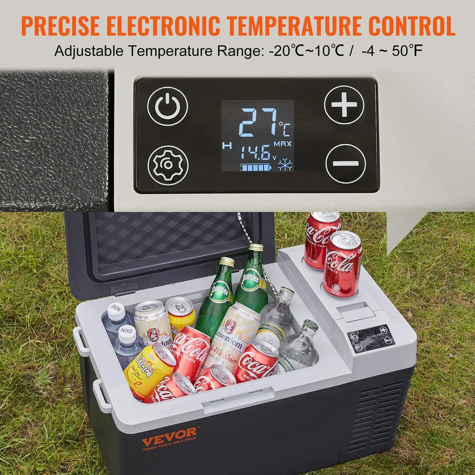 VEVOR 20L Portable Car Refrigerator Freezer Compressor Ice Box 21Qt Single Zone Mini Fridge Cooler for Car Home Outdoor Trval