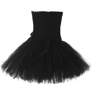 Cute Black Cat Tutu Dress Baby Girls Birthday Dresses Toddler Kids Halloween Costumes Children Animal Cosplay Outfit Solid Black - www.sixcolors.us