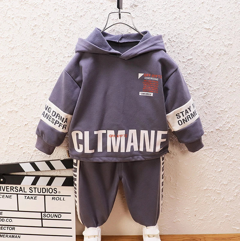 1-5 Years Baby Toddler Clothes Suits New Fashion Kids Letter Print Hoodies And Pants Sets Autumn Fall Fashion Children&#39;s Clothes