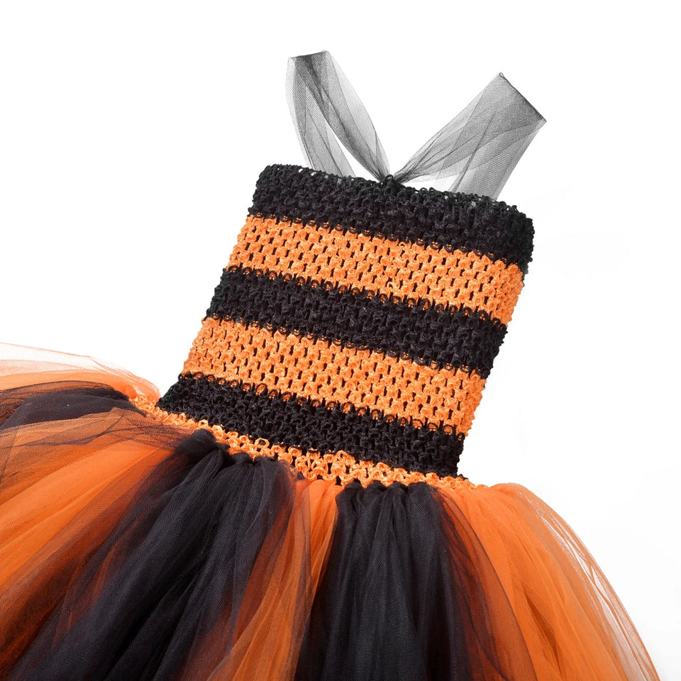 Orange Black Tiger Costumes for Girls Princess Dresses for Teenagers Kids Halloween Christmas Costumes Animal Children Clothes - www.sixcolors.us
