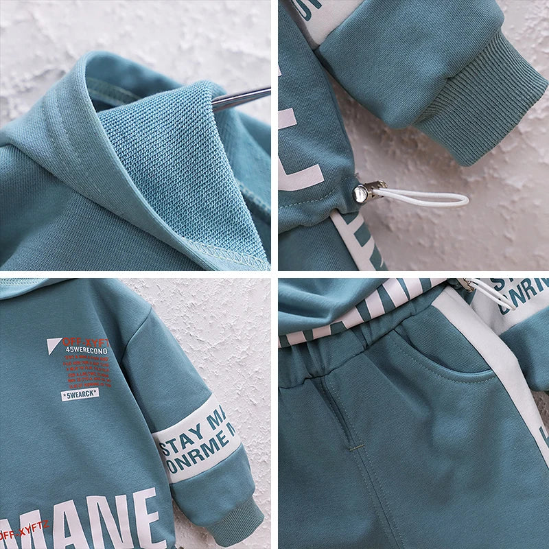 1-5 Years Baby Toddler Clothes Suits New Fashion Kids Letter Print Hoodies And Pants Sets Autumn Fall Fashion Children&#39;s Clothes
