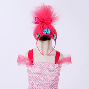 Trolls Poppy Princess Dress for Baby Girls Cosplay Halloween Costumes Kids Birthday Dresses Teenage Girl Clothes Fairy Outfit - www.sixcolors.us