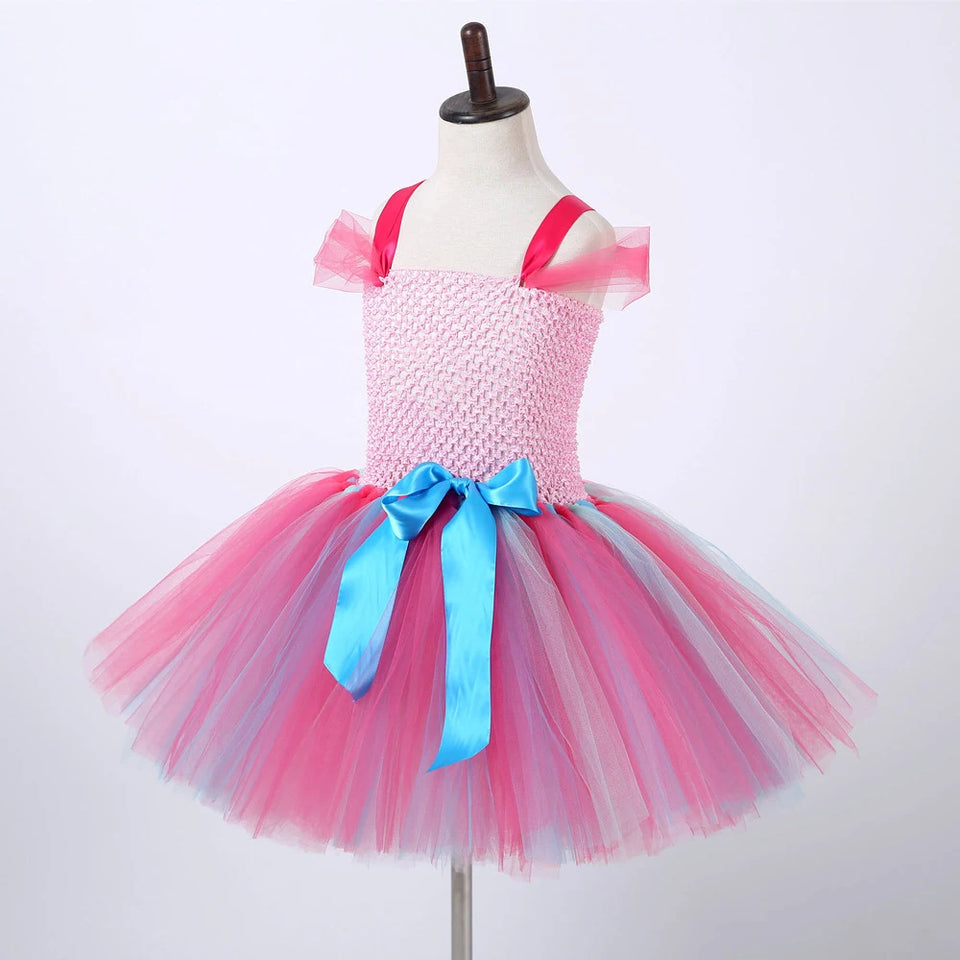 Trolls Poppy Princess Dress for Baby Girls Cosplay Halloween Costumes Kids Birthday Dresses Teenage Girl Clothes Fairy Outfit - www.sixcolors.us