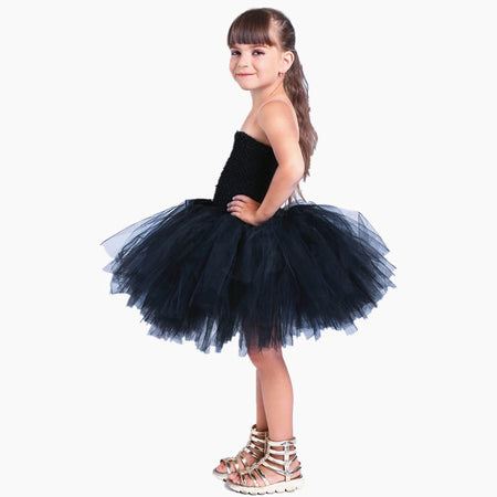 Cute Black Cat Tutu Dress Baby Girls Birthday Dresses Toddler Kids Halloween Costumes Children Animal Cosplay Outfit Solid Black - www.sixcolors.us