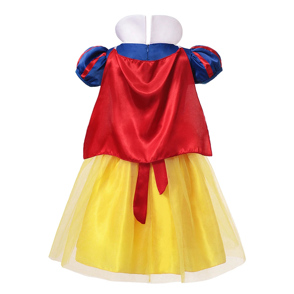 Kids Halloween Party Cosplay Snow White Costume Baby Girl Bow Tangled Ball Gown Clothing Children Wedding Princess Dress 2-12T - www.sixcolors.us