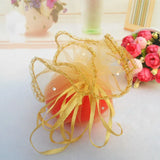 100pcs diameter 40cm Gold Round Organza Bag Drawstring jewelry packaging bags for Wedding/gift/food/candy/Christmas Yarn bag - www.sixcolors.us