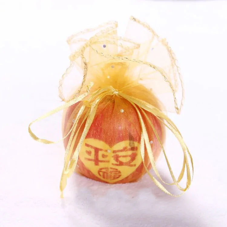 100pcs diameter 40cm Gold Round Organza Bag Drawstring jewelry packaging bags for Wedding/gift/food/candy/Christmas Yarn bag - www.sixcolors.us