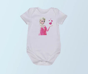 Newborn Baby Girls Cosplay Costumes Kids Elsa Princess Short Sleeve Jumpsuits Cartoon Girl Toddler Clothes 1st Birthday Gifts