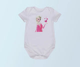 Newborn Baby Girls Cosplay Costumes Kids Elsa Princess Short Sleeve Jumpsuits Cartoon Girl Toddler Clothes 1st Birthday Gifts