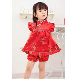 2020 Girls Clothes Suits Chinese Dragon Phoenix Kids Qipao Set New Year Children Birthday Gift Baby Clothing Festive Costumes