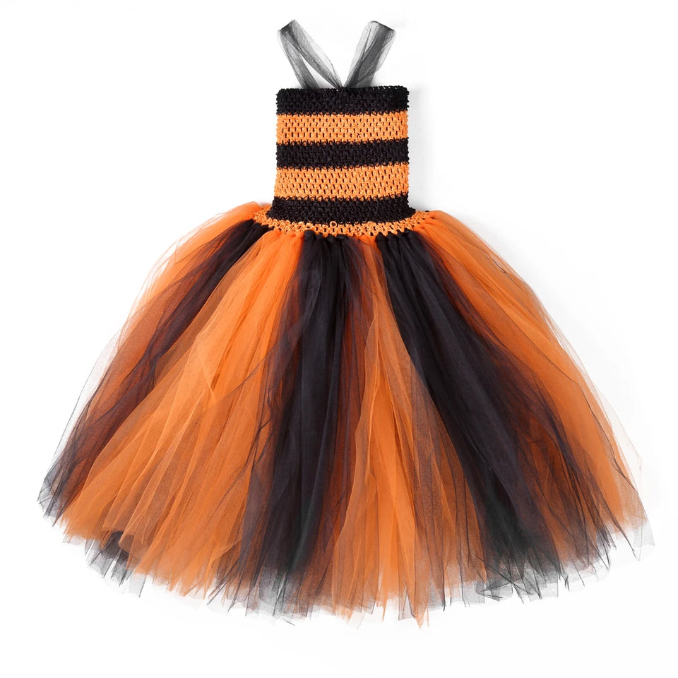 Orange Black Tiger Costumes for Girls Princess Dresses for Teenagers Kids Halloween Christmas Costumes Animal Children Clothes - www.sixcolors.us