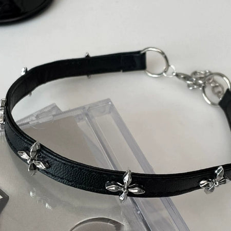Choker Zhang Yuanying Same Style Women's Niche Style Leather Necklace