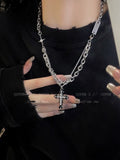 Fashion Cross Double Layer Twin Autumn Winter Street Necklace