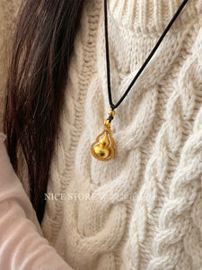 Late Sleeping Platycodon Grandiflorum for Men and Women Alluvial Gold Necklace Gourd