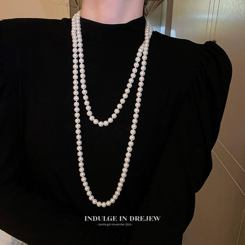Light Luxury Minority Fancy Twin Long Pearl Necklace