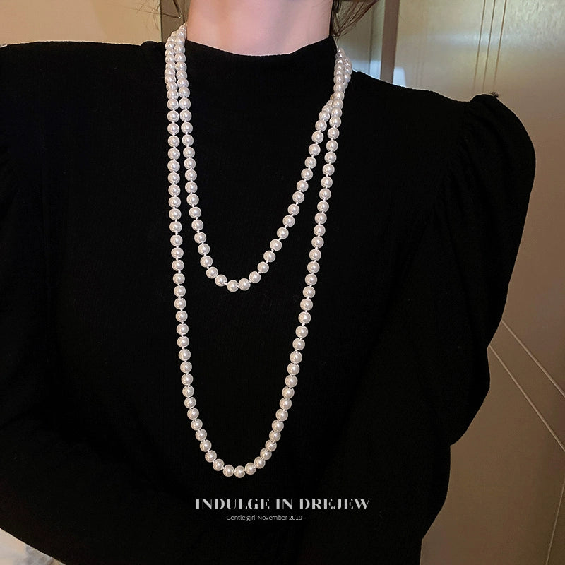 Light Luxury Minority Fancy Twin Long Pearl Necklace