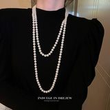Light Luxury Minority Fancy Twin Long Pearl Necklace