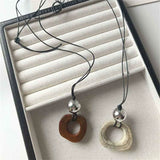 Niche Style Geometric Square Fashionable Long Sweater Chain Pendant