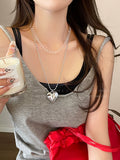 Oni Heart Female Long Pendant Sweatshirt Chain Sunflower