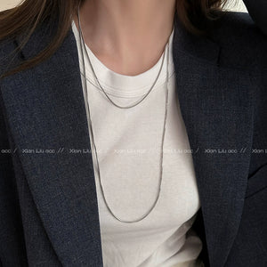 Long Twin Gold Elegant High-End Entry Lux Snake Bones Chain