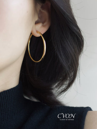 Cvon Female Fancy French 18K Gold and Silver Color Ear Ring