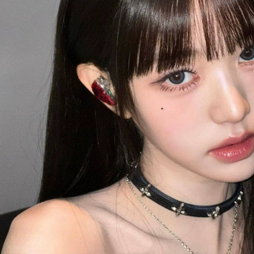 Choker Zhang Yuanying Same Style Women's Niche Style Leather Necklace