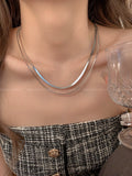 Niche Style Titanium Steel Double Layer Twin Snake Bone Female Fine Necklace