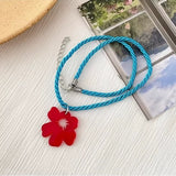 INS Korean Clavicle Chain Female Dopamine Little Red Flower