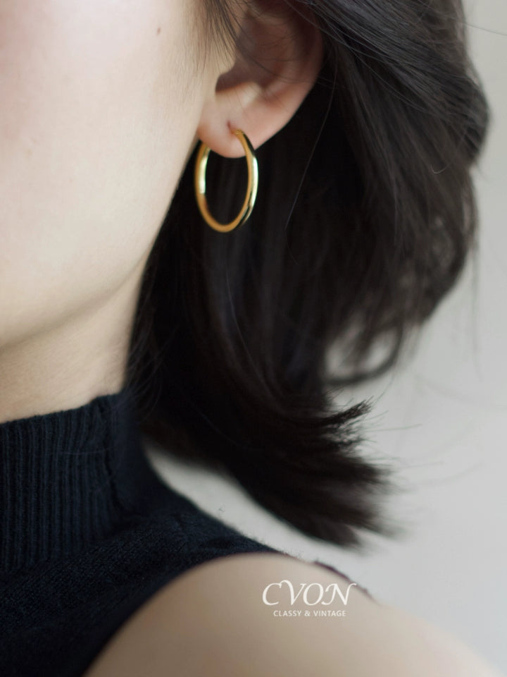 Cvon Female Fancy French 18K Gold and Silver Color Ear Ring
