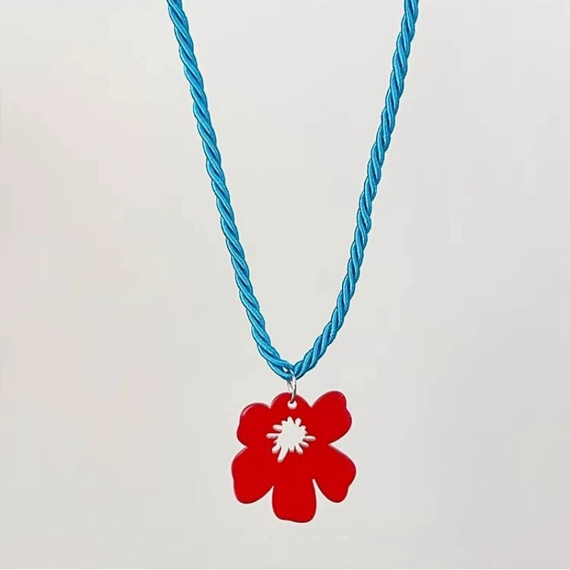 INS Korean Clavicle Chain Female Dopamine Little Red Flower