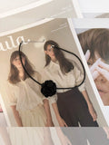 Accessible Luxury Chocker Fabric Clavicle Chain Camellia