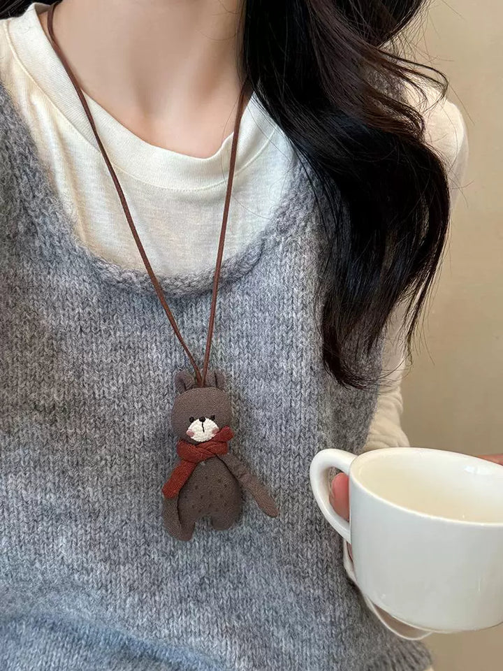 South Korea Concave Shape Cute Long Sweater Chain Cartoon