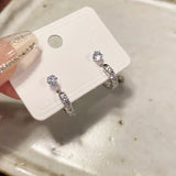 Niche Style Women's Double Ear Piercing Fancy Best Selling Silver Needle