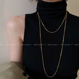 Long Twin Gold Elegant High-End Entry Lux Snake Bones Chain