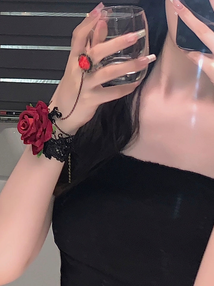 Gothic Lace Lolita Halloween Red Punk