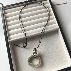 Niche Style Geometric Square Fashionable Long Sweater Chain Pendant
