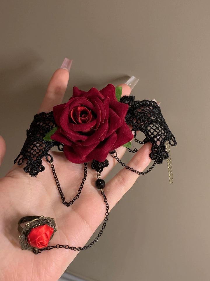 Gothic Lace Lolita Halloween Red Punk