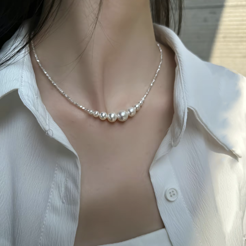Light Luxury Minority Broken Silver Best Selling Clavicle Chain Butterfly Pearl