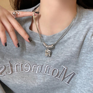 Niche Style Titanium Steel Sweatshirt Female Ornament Clavicle Chain Zircon