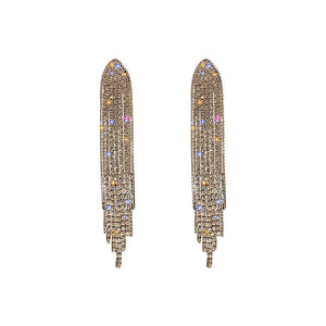 Full Diamond Geometric Fashion Fashion Long Female 925 Silver Needle