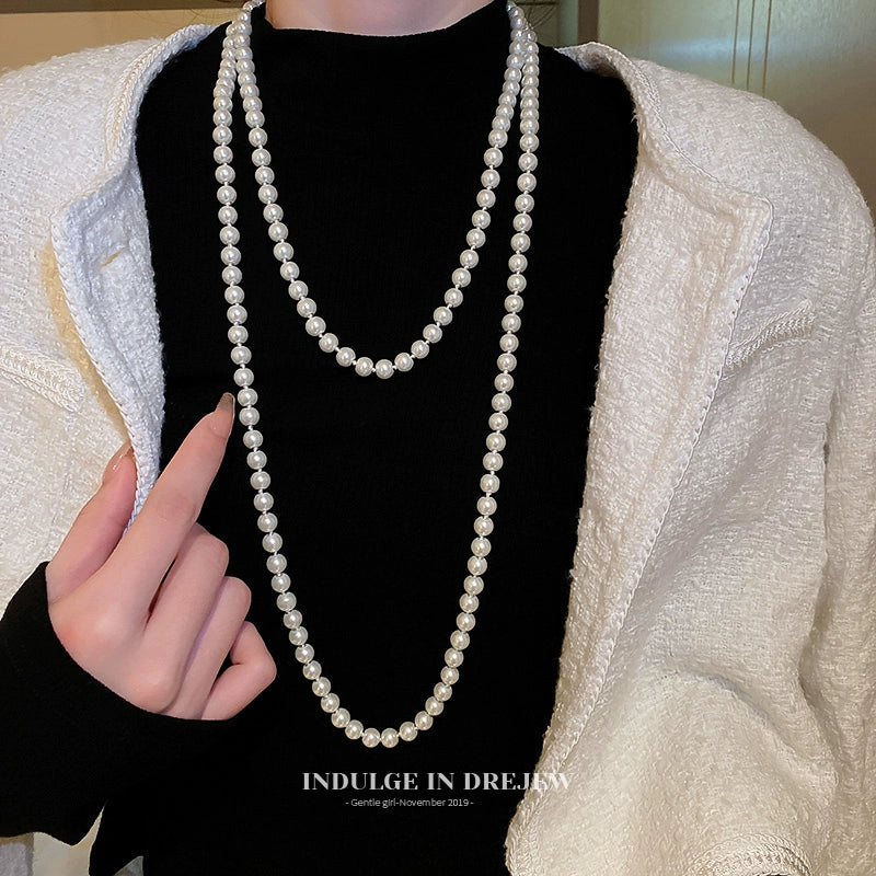 Light Luxury Minority Fancy Twin Long Pearl Necklace