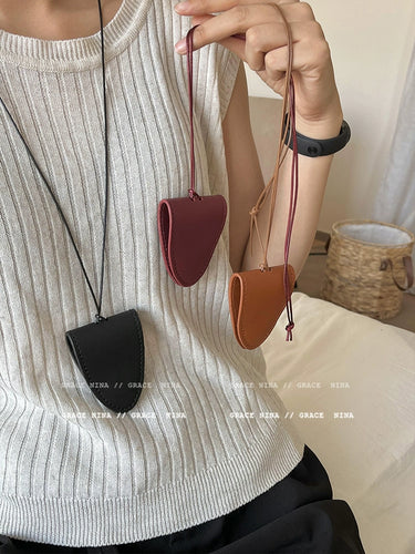 Leather Women's Outdoor Portable Glasses Clip Sweater Chain Lanyard