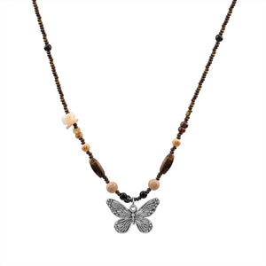 Niche Style Butterfly Chinese Ancient Style Zen Women's Sweater Chain Beaded