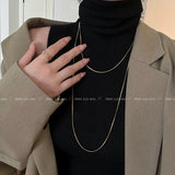 Long Twin Gold Elegant High-End Entry Lux Snake Bones Chain