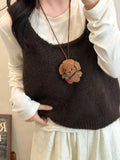 South Korea Concave Shape Cute Long Sweater Chain Cartoon