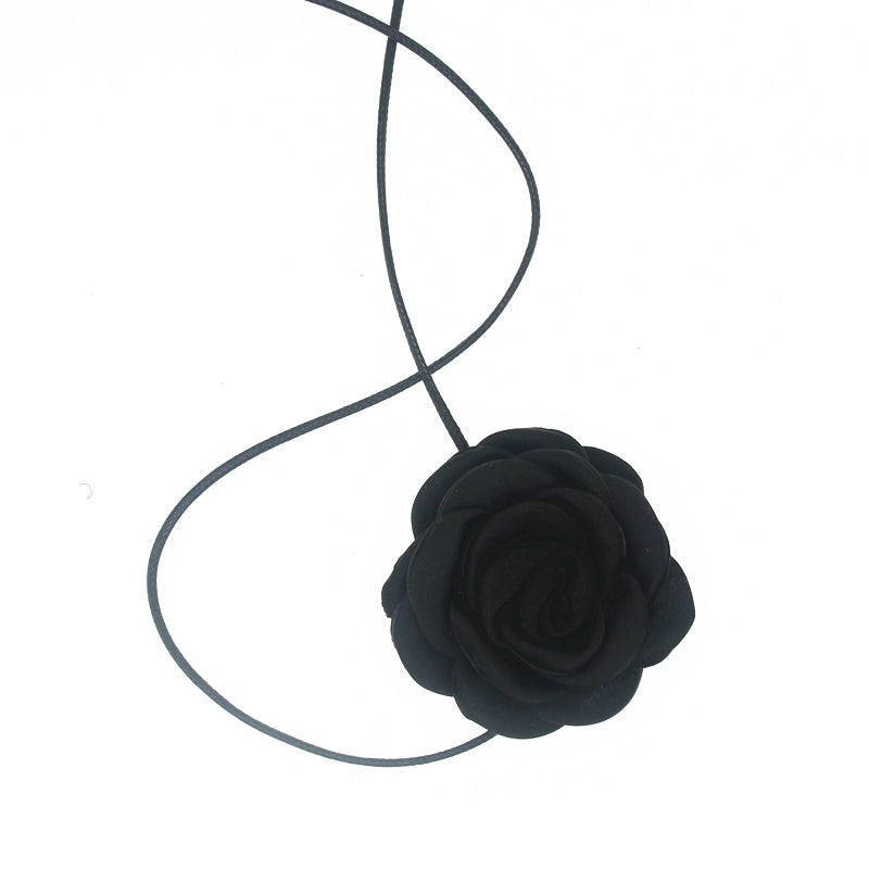 Classic Style French Atmosphere Black and White All-Matching Camellia