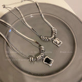Niche Style Titanium Steel Sweatshirt Female Ornament Clavicle Chain Zircon