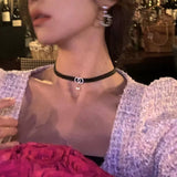 Accessible Luxury Black Letter Sweet Cool Girl Pendant Necklace