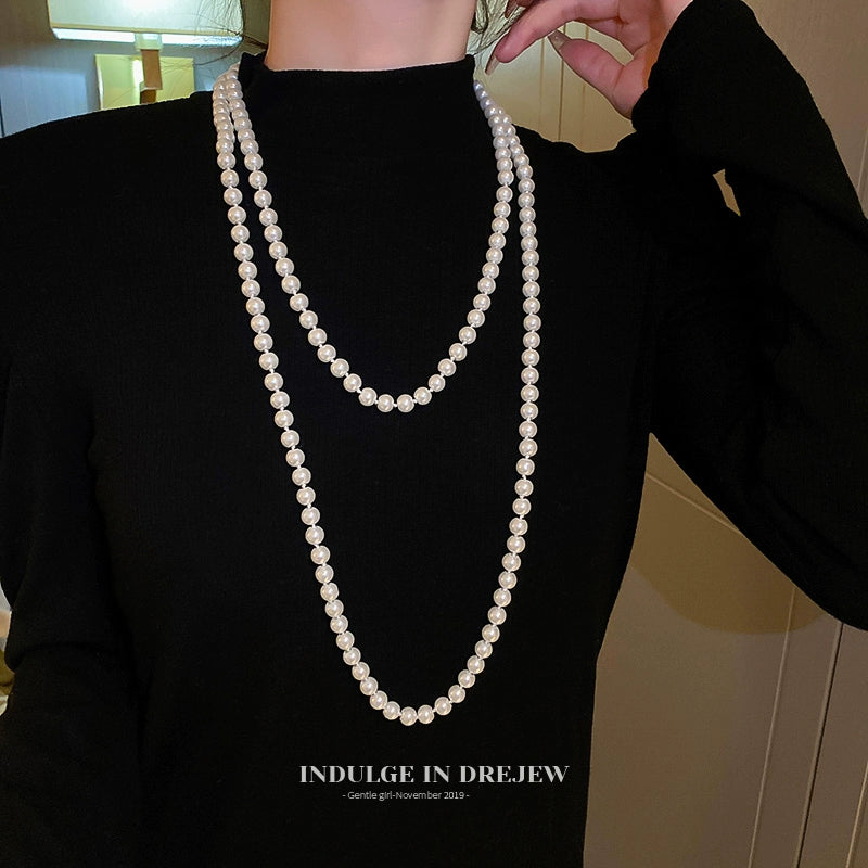 Light Luxury Minority Fancy Twin Long Pearl Necklace